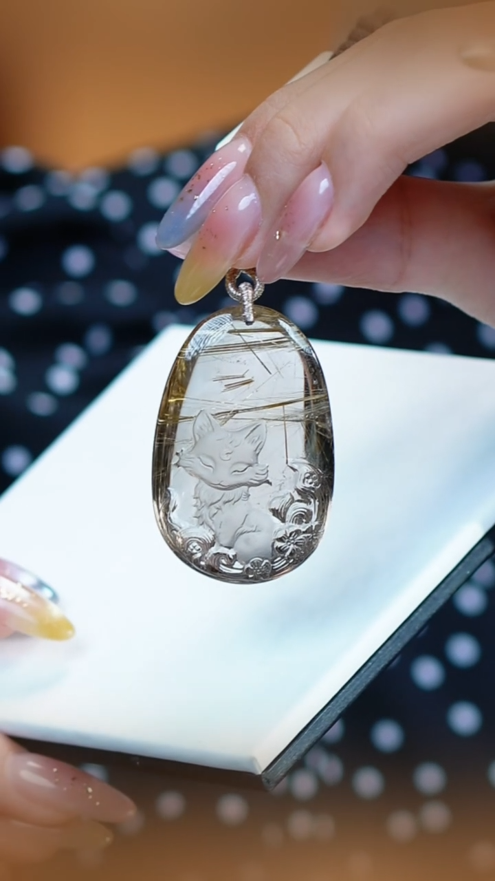 未镶嵌颈饰水晶钛晶凤九吊坠 JP51791 