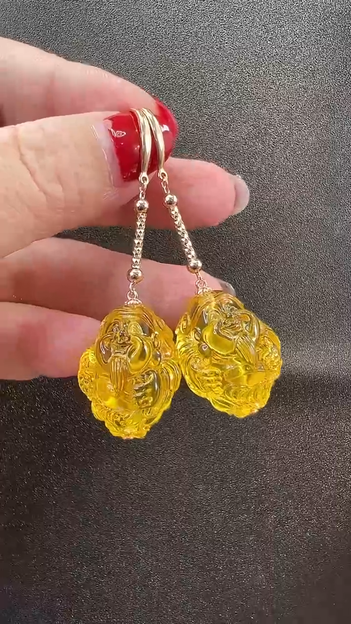 【闪购商品】琥珀耳饰未镶嵌耳环