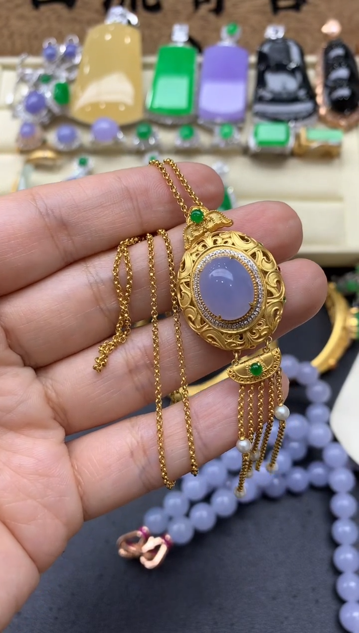 【闪购商品】翡翠颈饰18K金镶嵌689-中国好珍宝