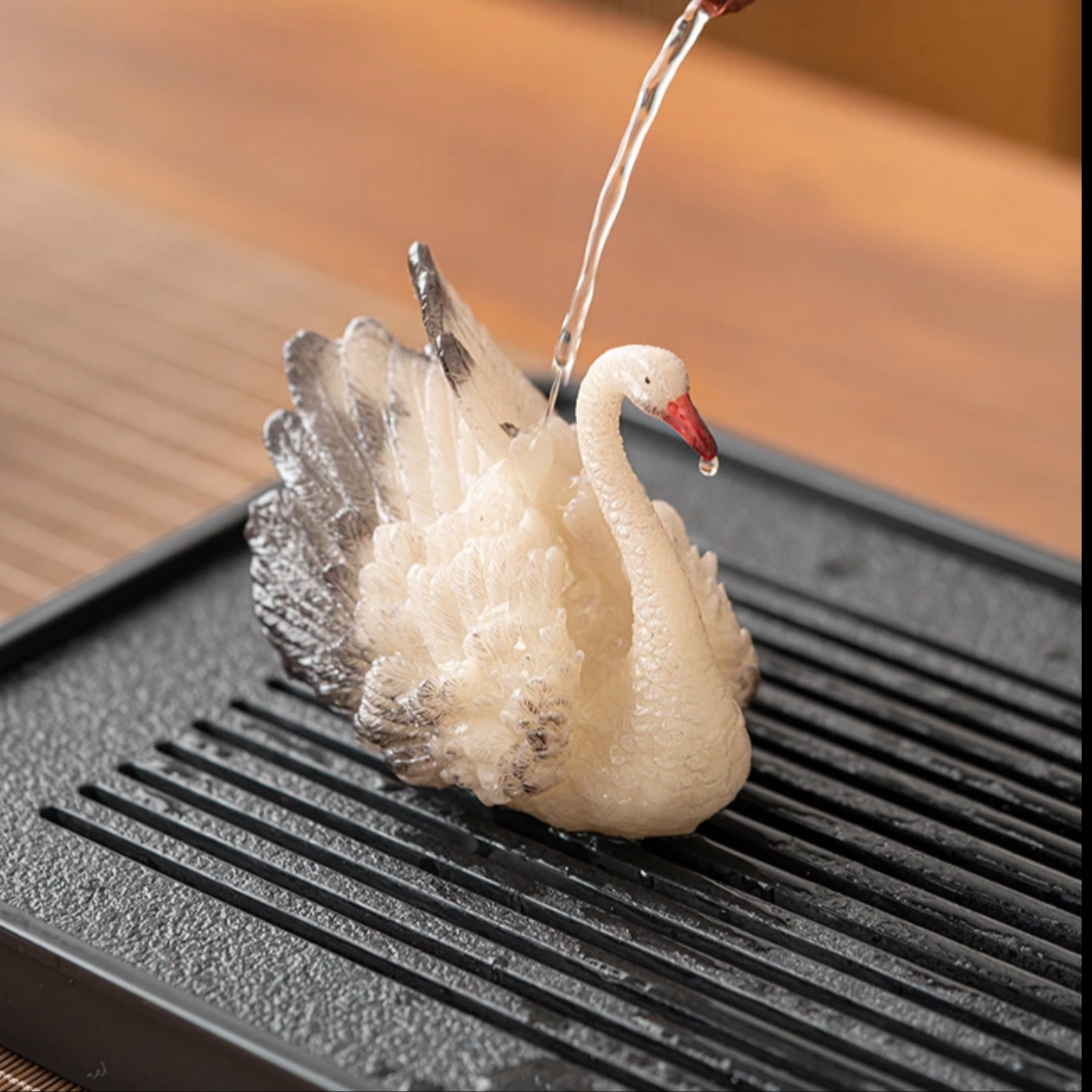 天鹅变色茶宠 可爱情侣礼物茶桌摆件室内装饰品创意茶玩个性把玩