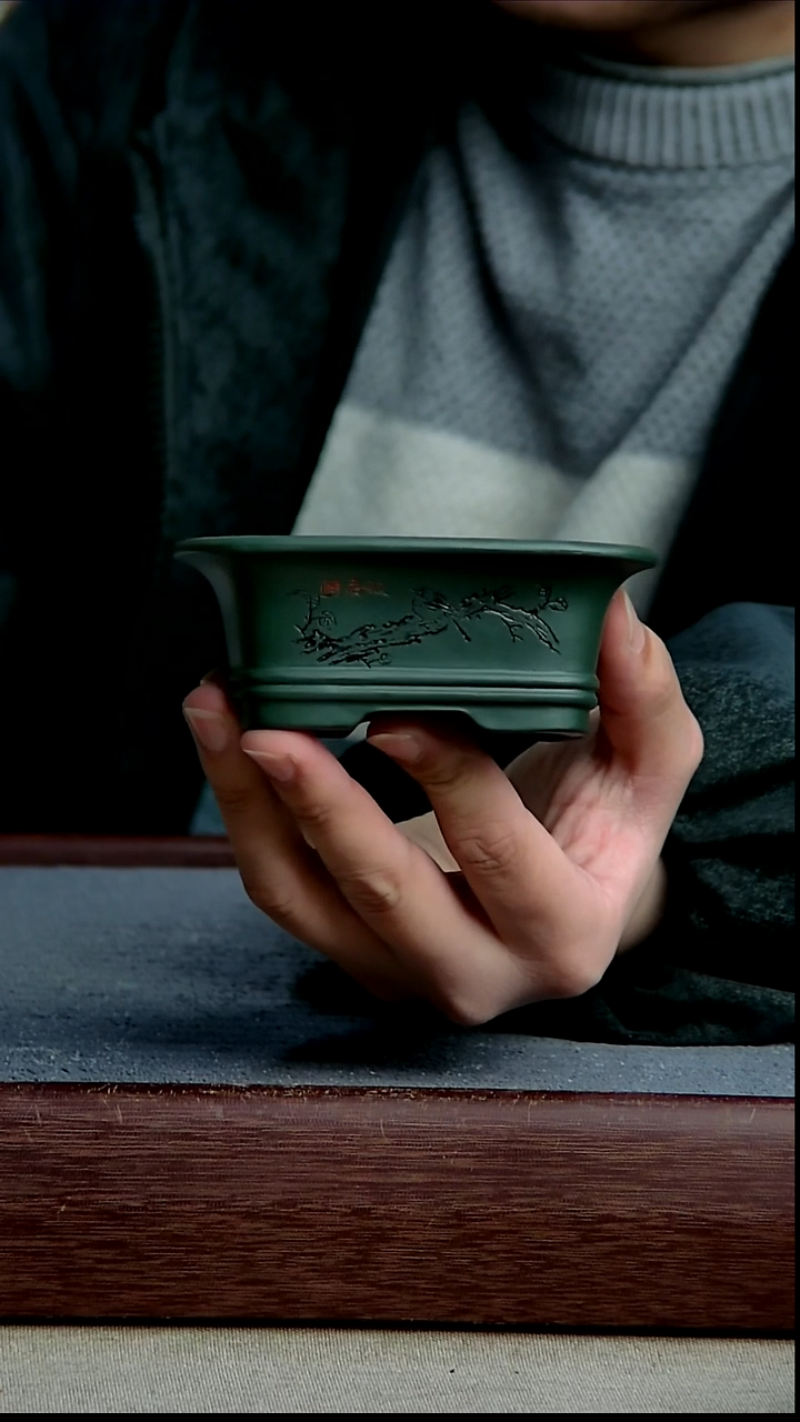 紫砂花盆8.5*6*3.5内径紫砂花盆