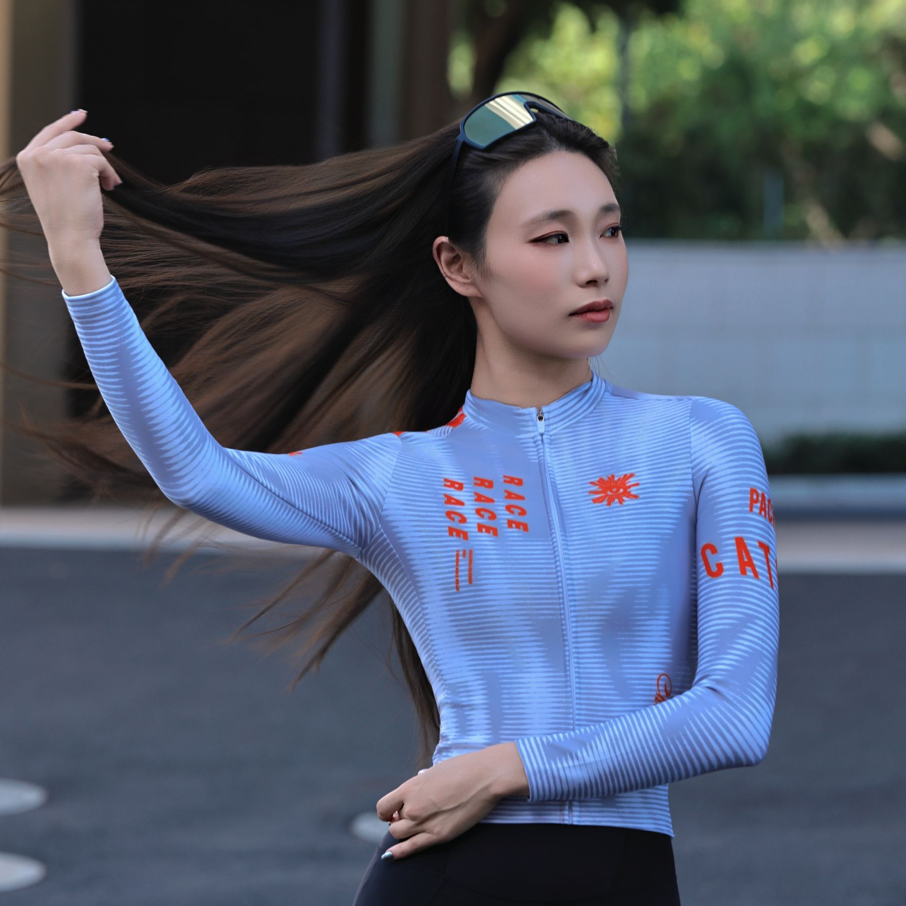 「年终狂欢-守护之眼女款薄绒」竞赛版春秋骑行服透气长袖紧身