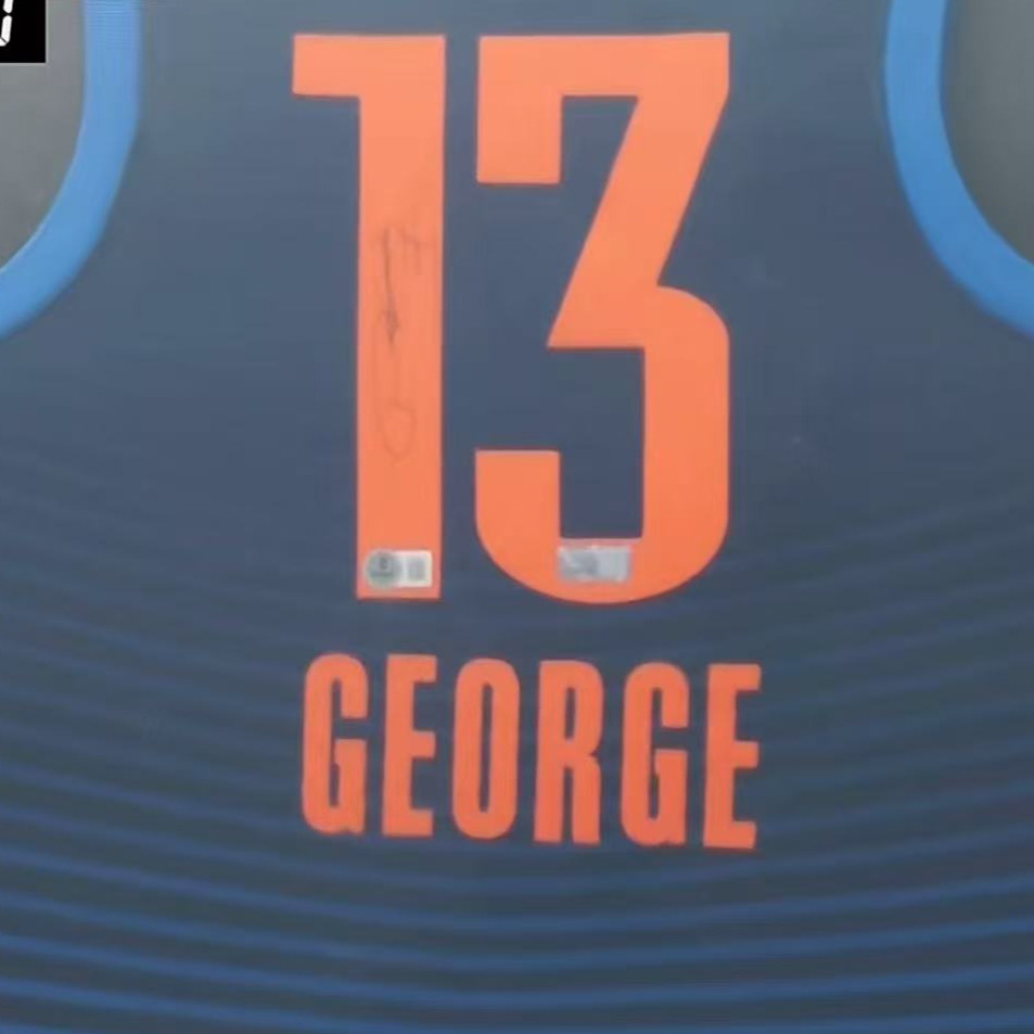 保罗乔治亲签雷霆sw球衣装裱【铭人堂亲签球衣清清直播专属链接】