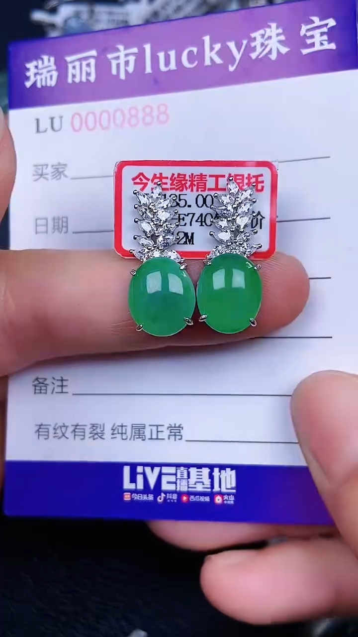 颈饰银S925镶嵌翡翠0888