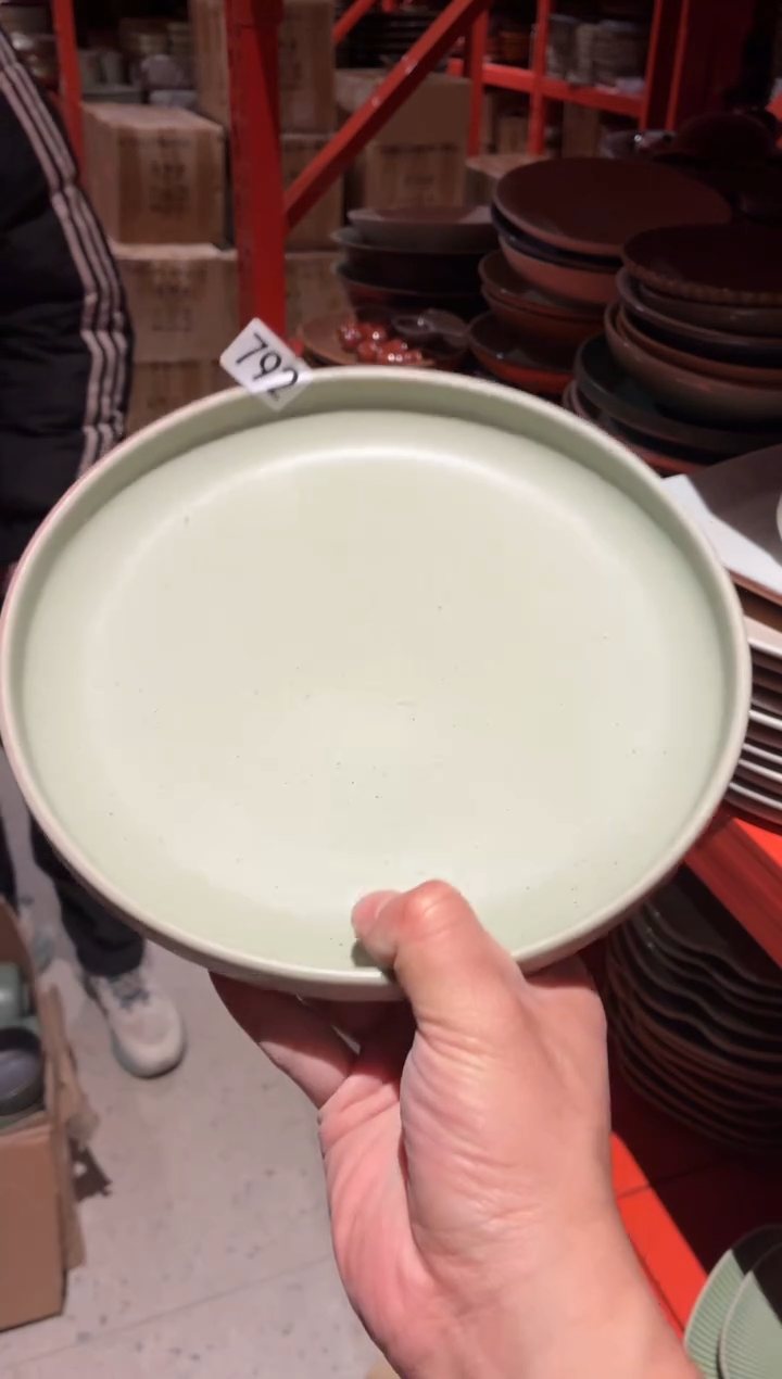 瓷片小*福792绿影立口平盘1个