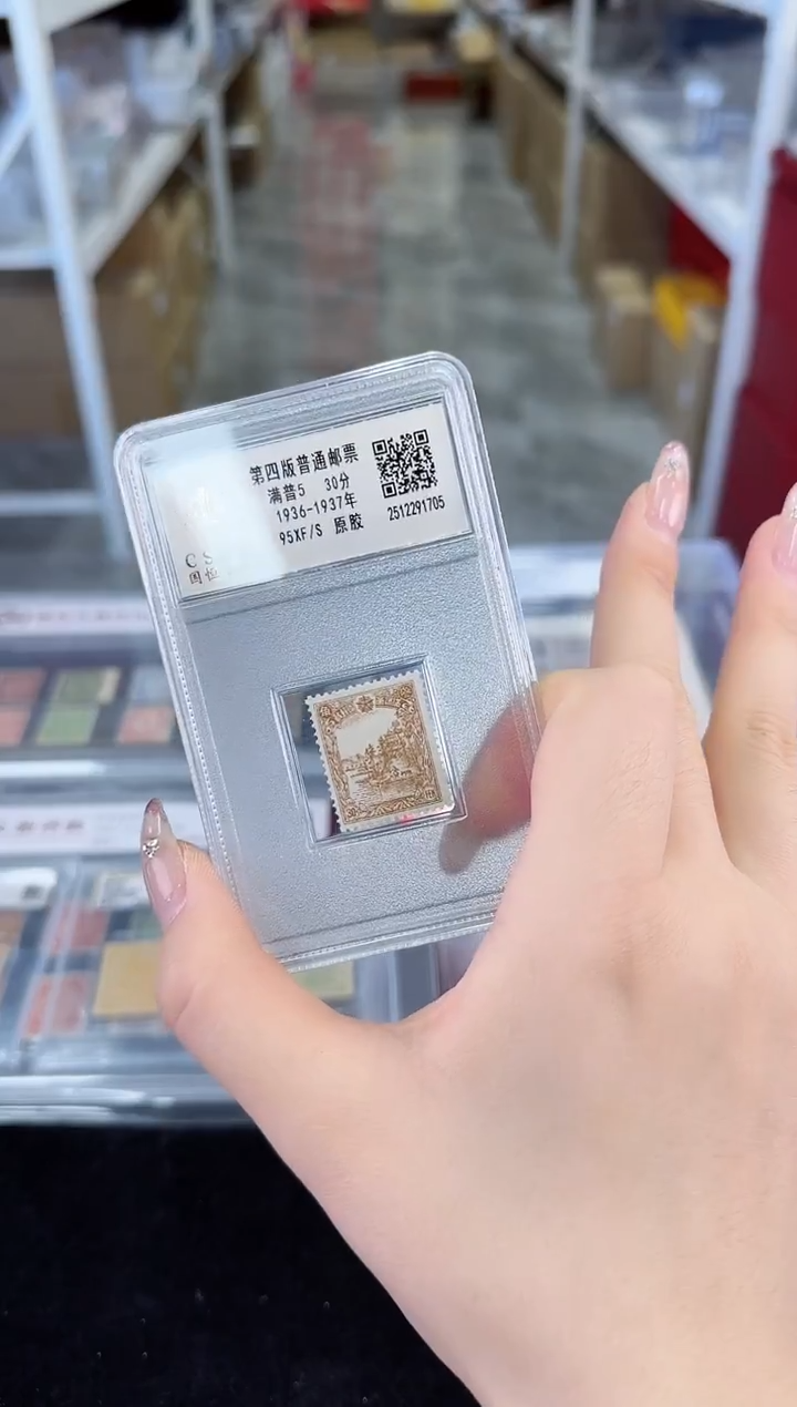 满普5 第四版普通邮票单枚 封装评级/95分