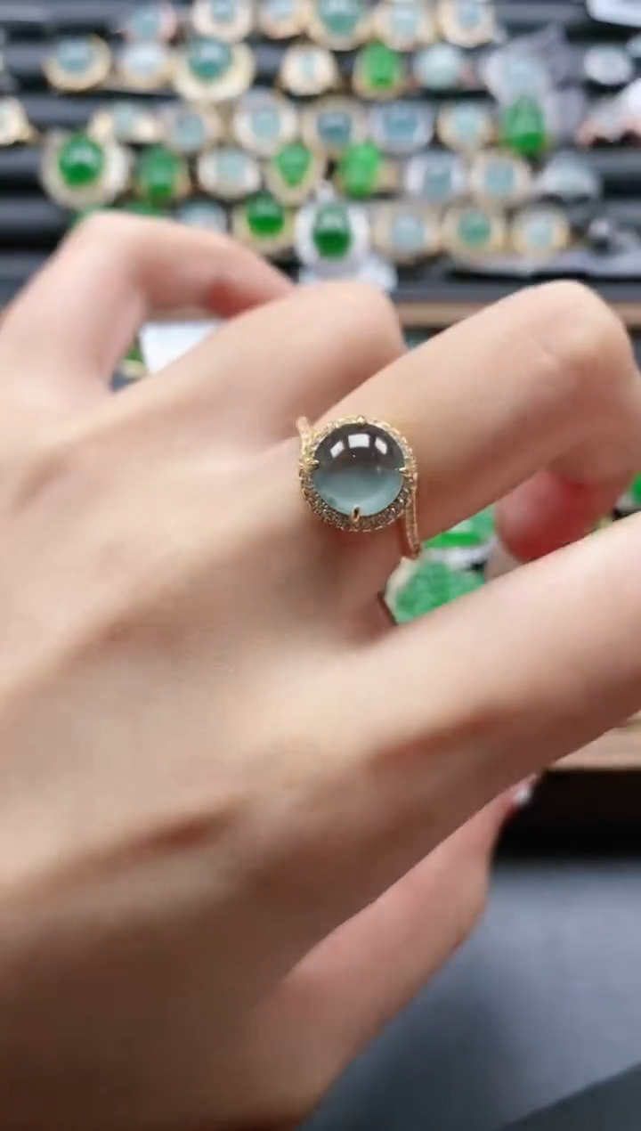 【闪购商品】翡翠戒指银S925镶嵌51511