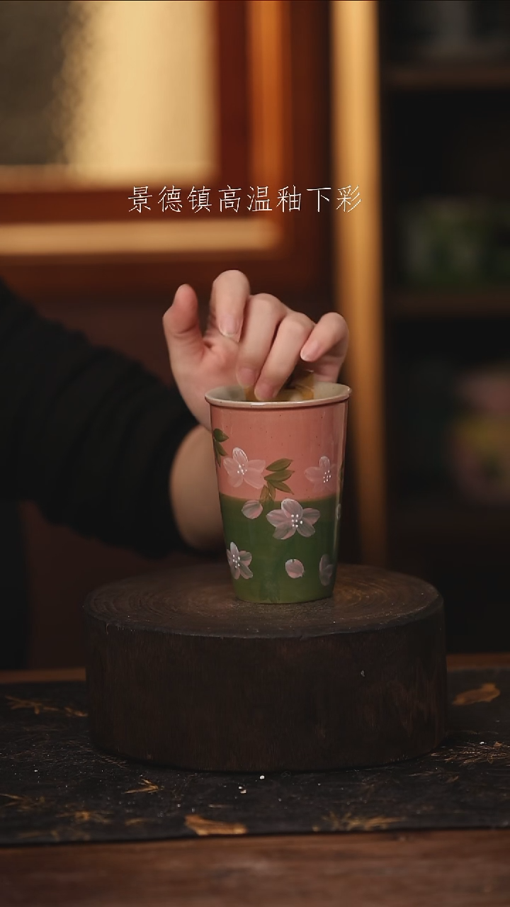 陶瓷景德镇高温釉下手绘陶瓷@L072@
