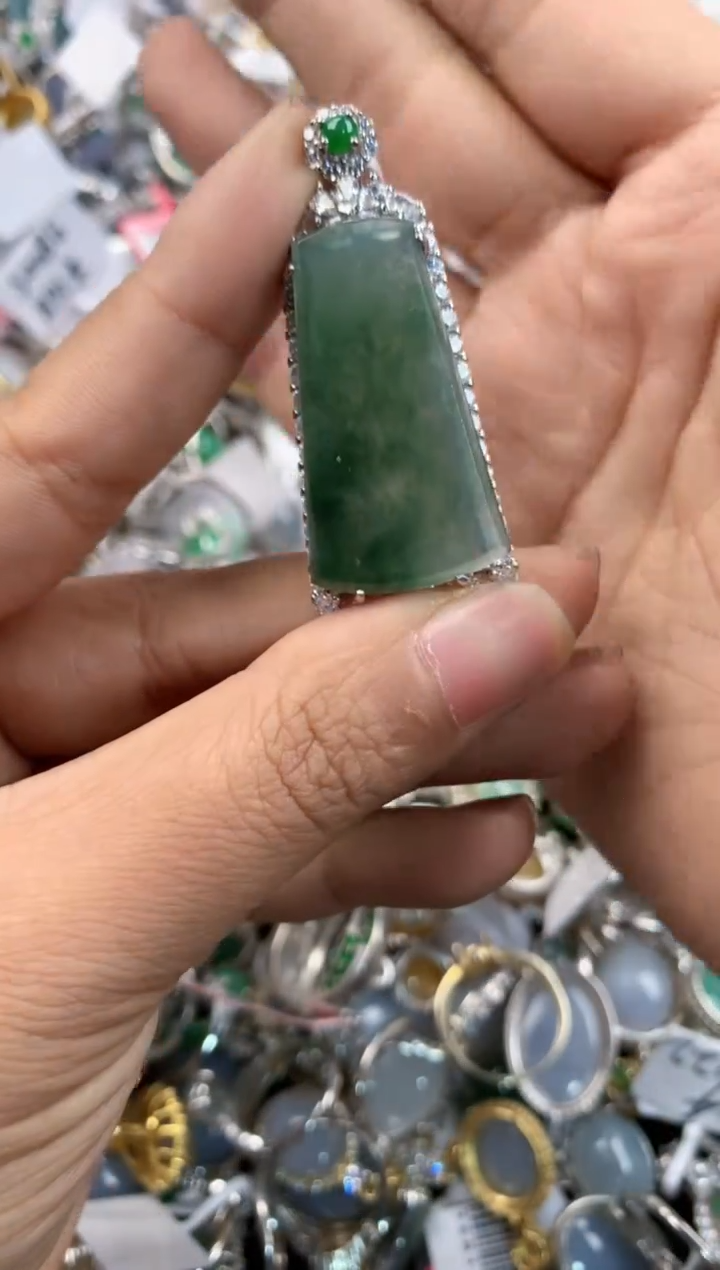 银S925镶嵌戒指翡翠9999----3
