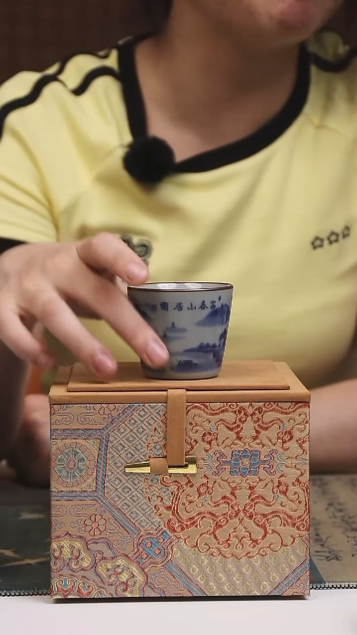 景德镇高温瓷富春山居图可乐杯