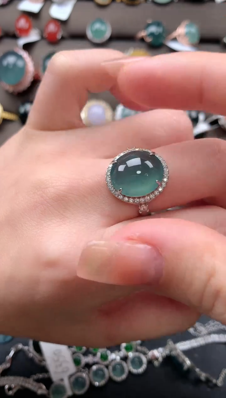 【闪购商品】翡翠戒指18K金镶嵌1313131