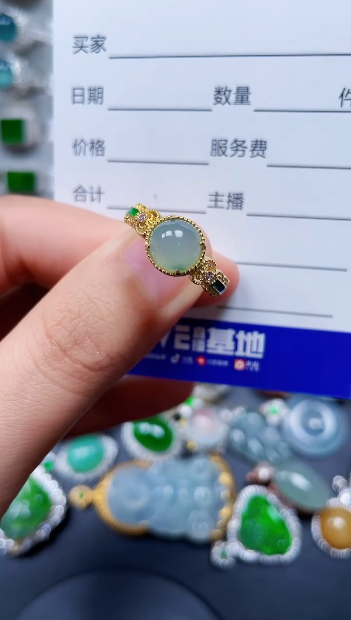 【闪购商品】翡翠戒指银S925镶嵌0049