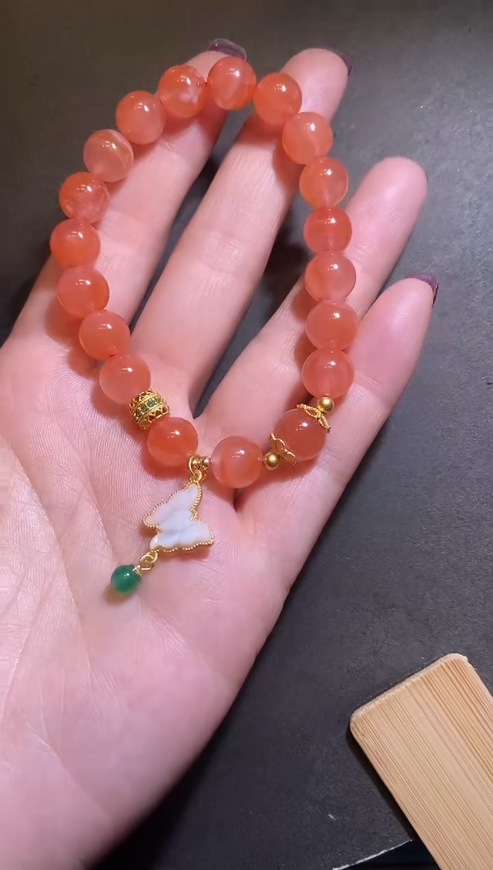 【闪购商品】南红玛瑙手链银S925镶嵌南红手串