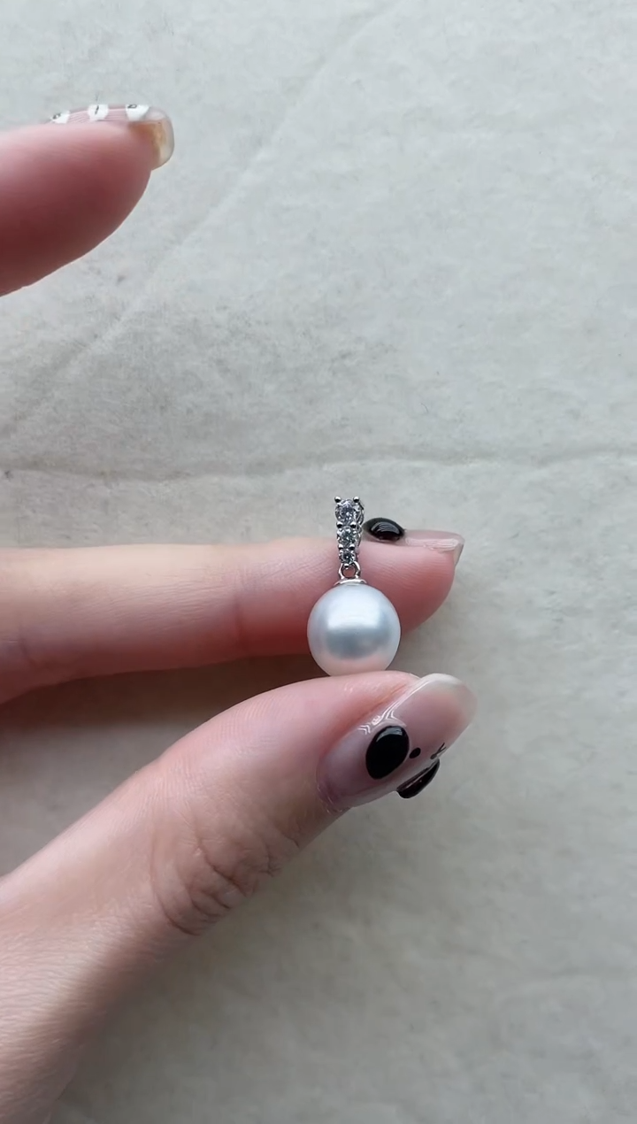 【闪购商品】海水珍珠吊坠银S925镶嵌27