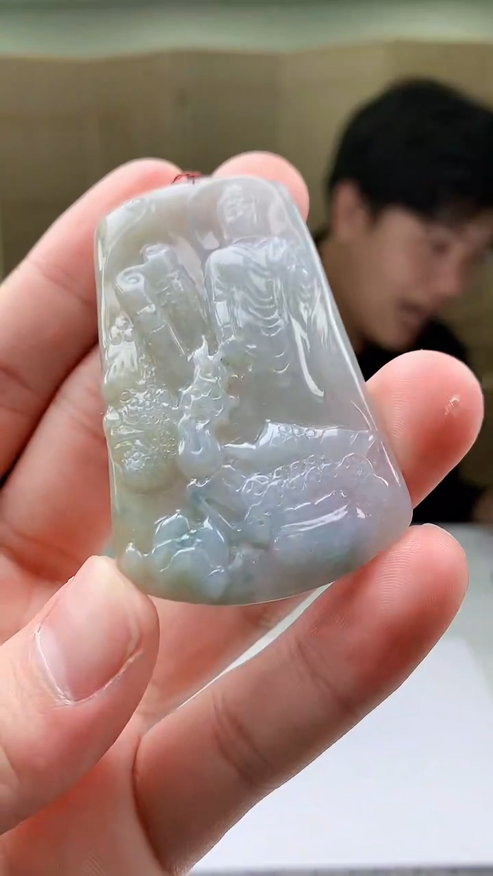 【闪购商品】定制翡翠未镶嵌5145bb-毛货挂件35