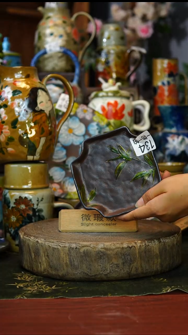 花瓶微瑕134景德镇手工釉下彩陶瓷