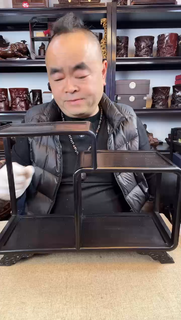木老李红木工艺品黑二连