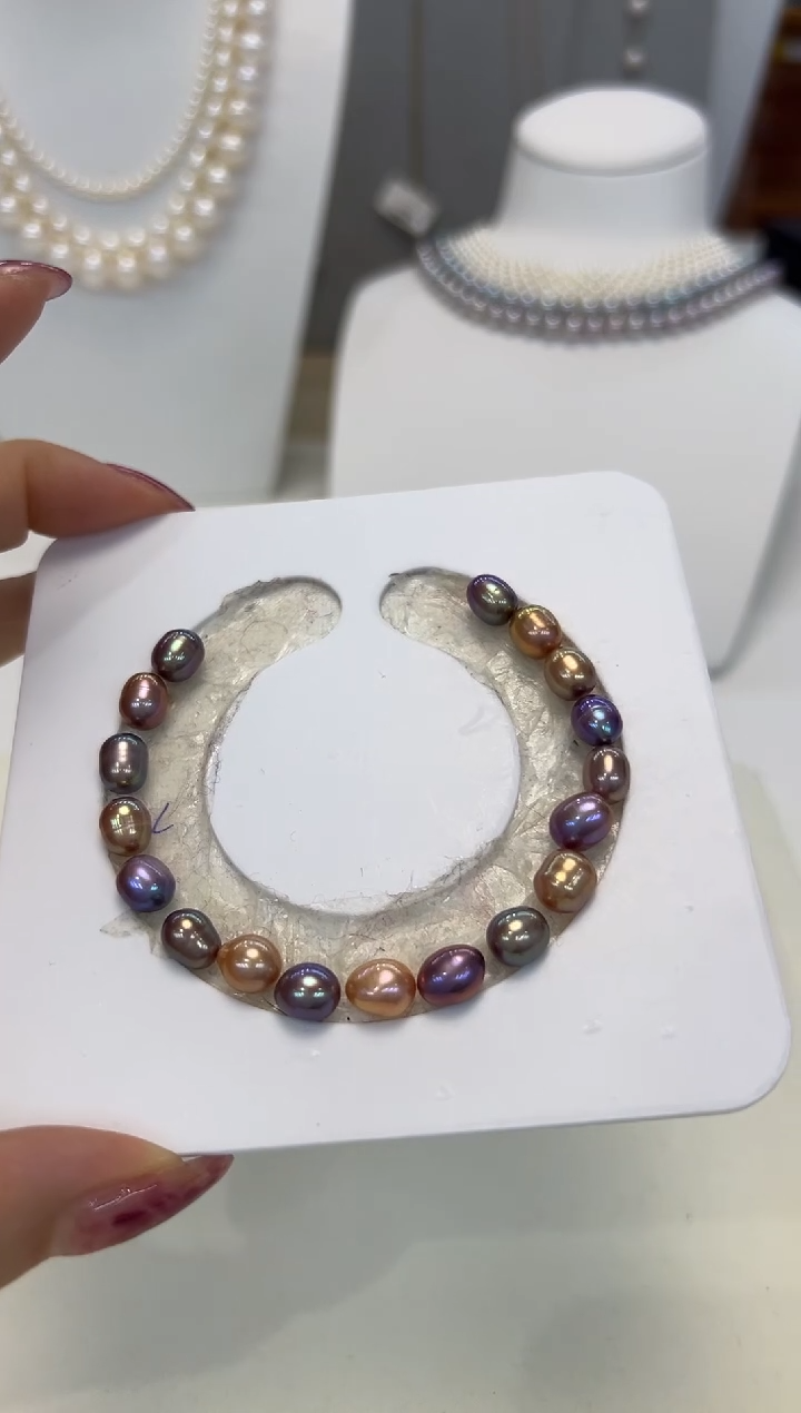 淡水珍珠手绳银S925镶嵌6.5-7MM