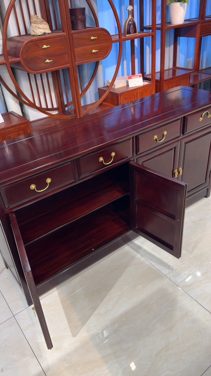 【闪购商品】红酸枝木类柜类家具158.40.80红酸枝绒毛餐边柜