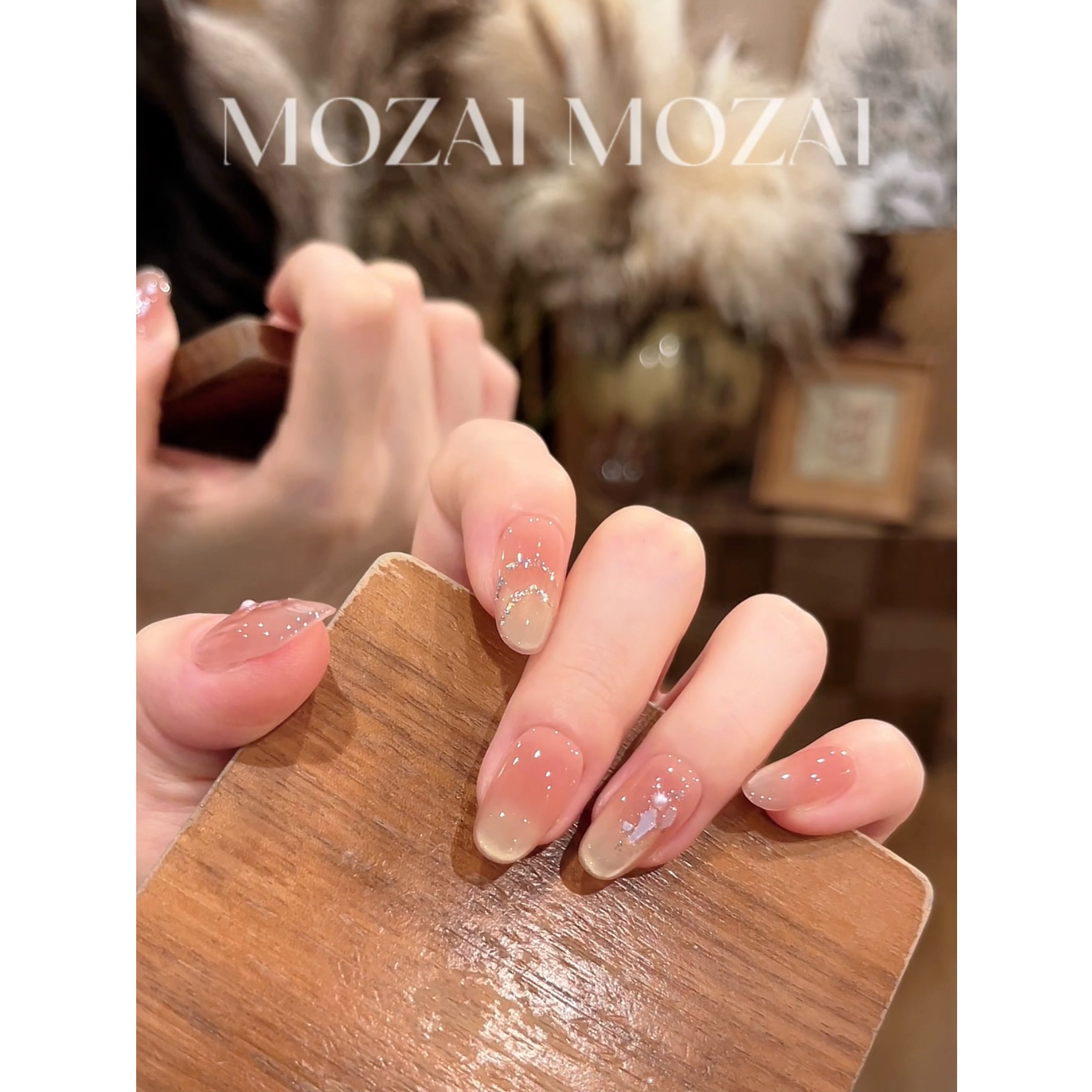 茉哉w现货【珠帘玉幕】纯手工定制美甲拆卸穿戴甲A5052