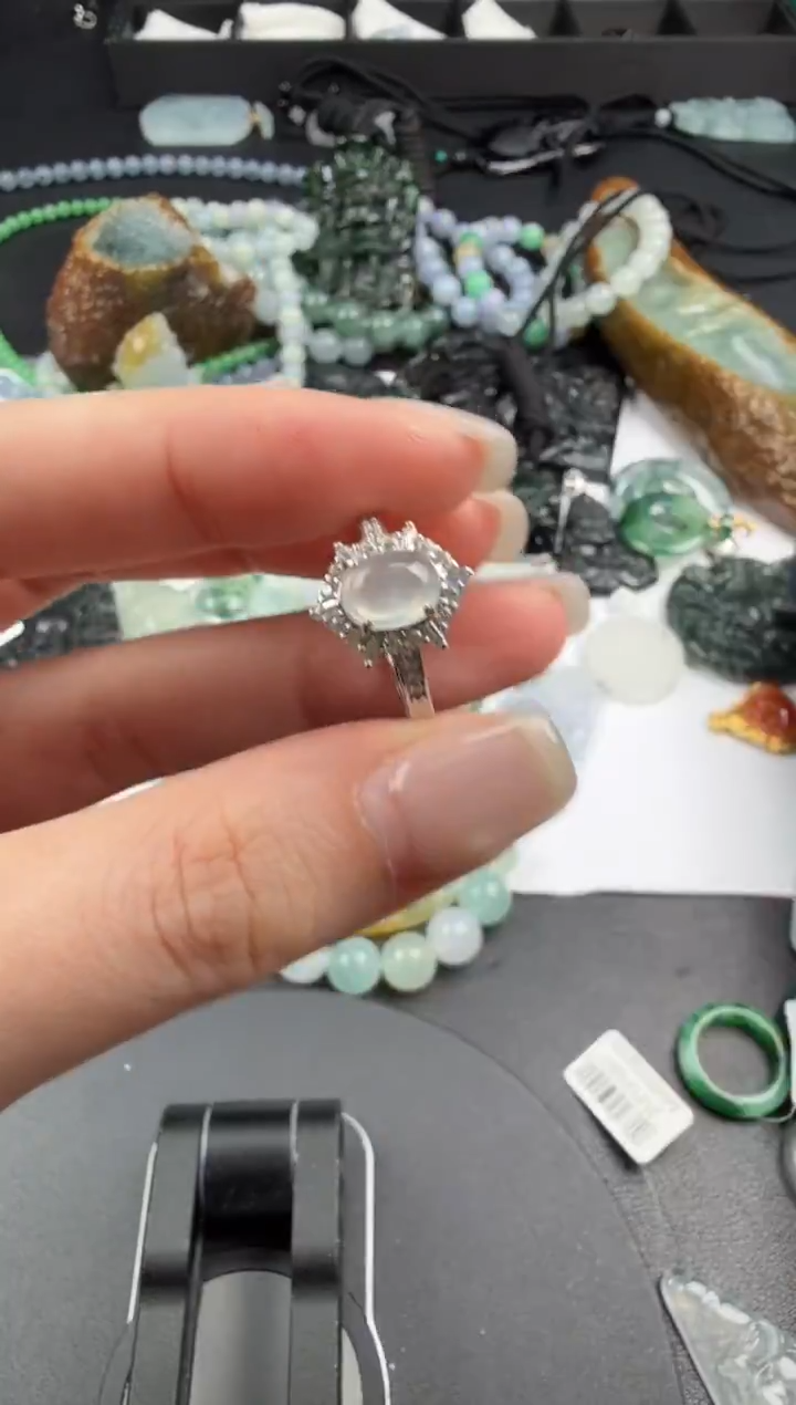 银S925镶嵌戒指翡翠翡翠饰品-207