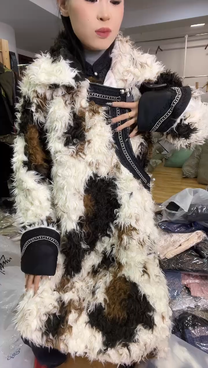 皮毛一体棉服       M码        130斤