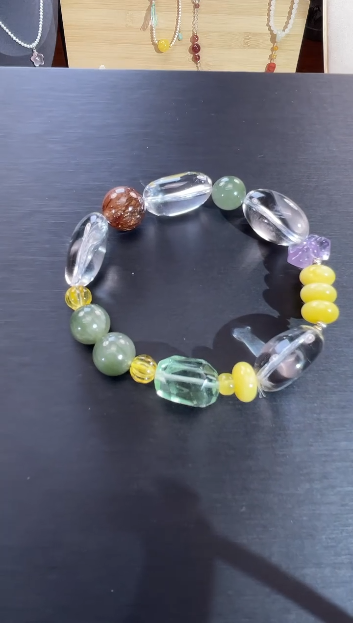 未镶嵌手串水晶【原创设计】天然白水晶随型 手链