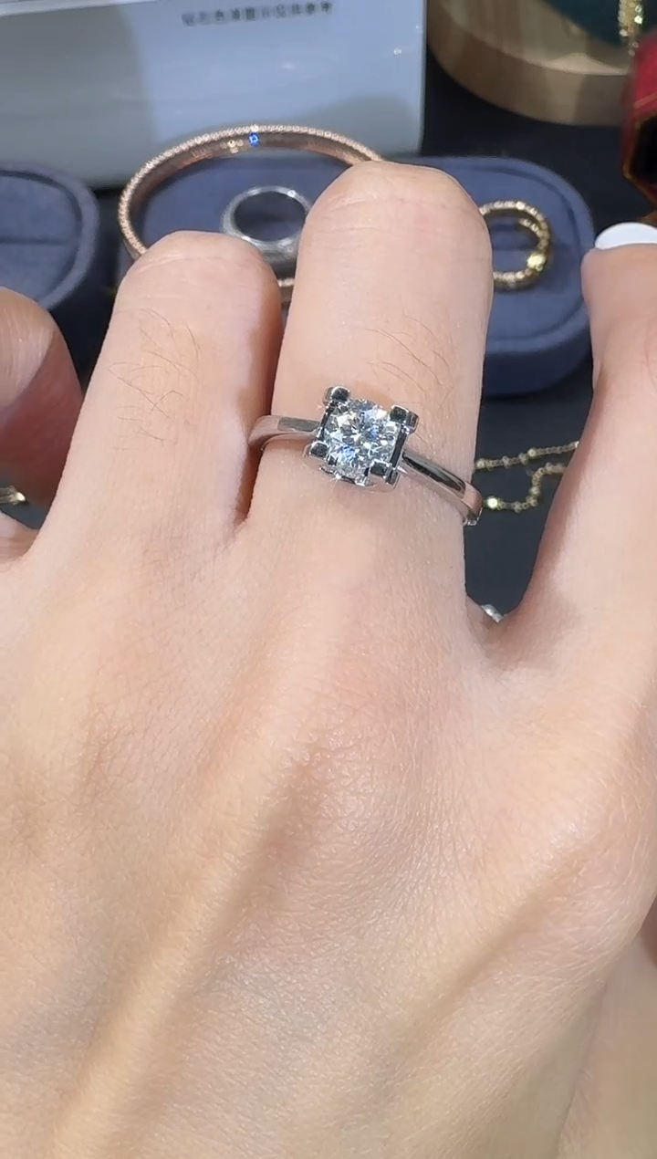 铂Pt950镶嵌戒指/指环钻石TPT950钻石戒指镶嵌