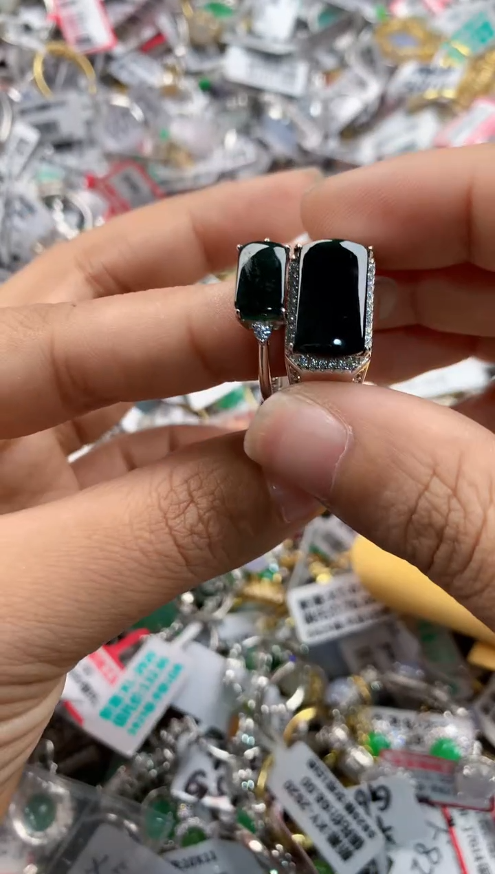 银S925镶嵌戒指翡翠101010---4