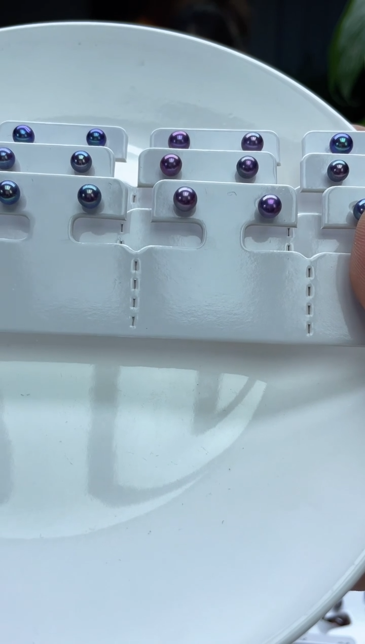 未镶嵌耳饰淡水珍珠5-6mm莫兰迪色素钉(多样性发一）