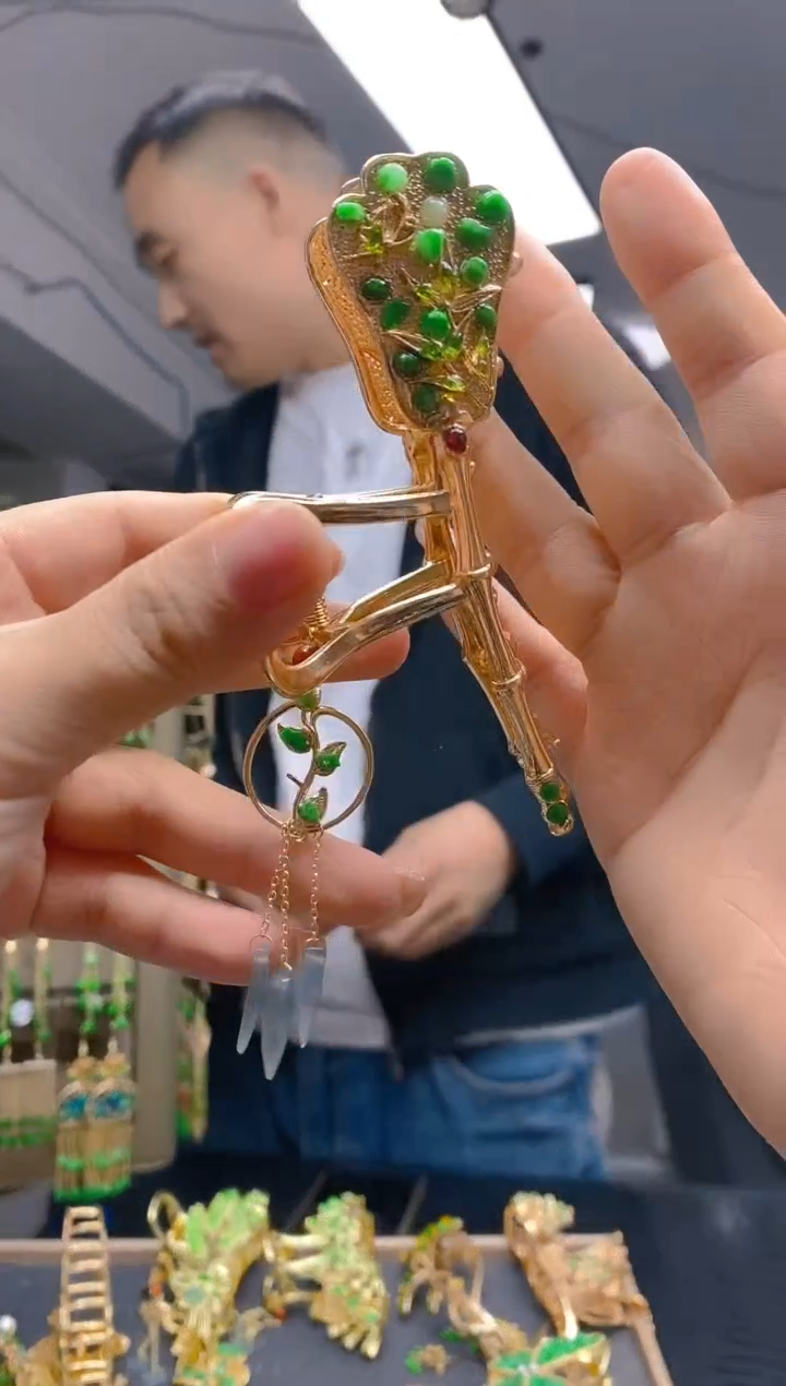 【闪购商品】翡翠耳饰合金0259翡翠发簪