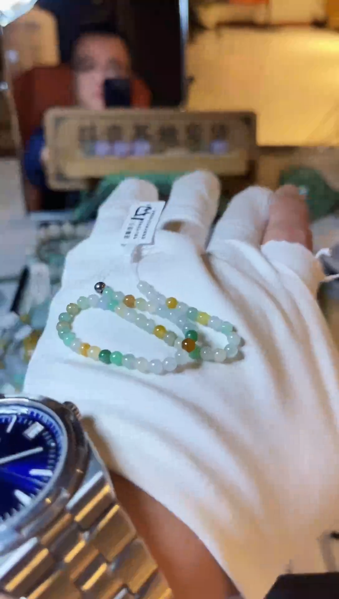 散珠翡翠翡翠手串卡3+