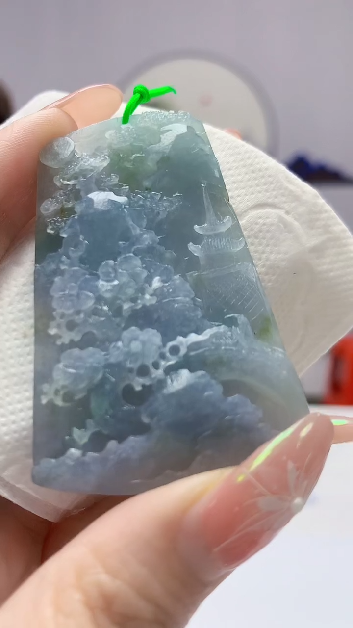 【闪购商品】定制翡翠未镶嵌4868DD-毛货挂件18