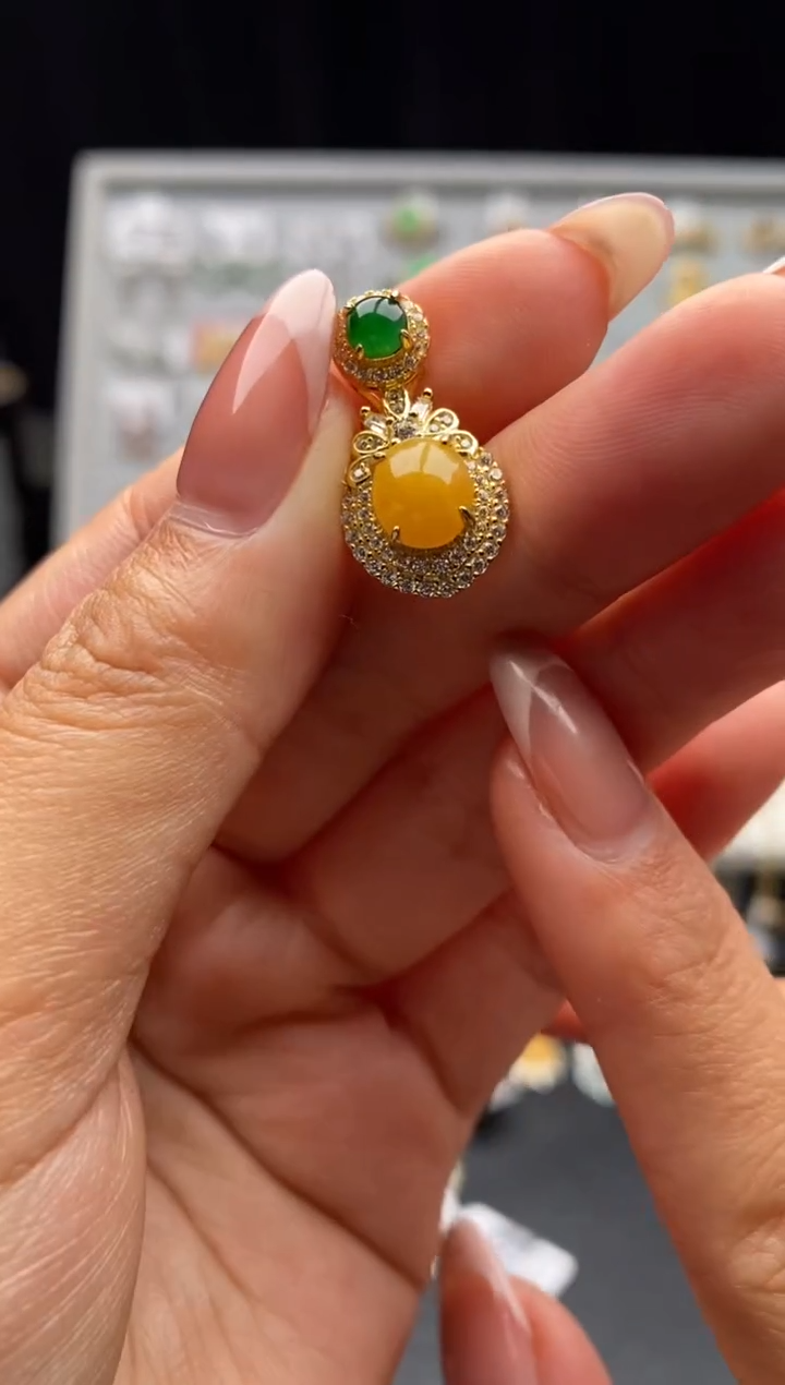 银S925镶嵌戒指翡翠天然A货翡翠