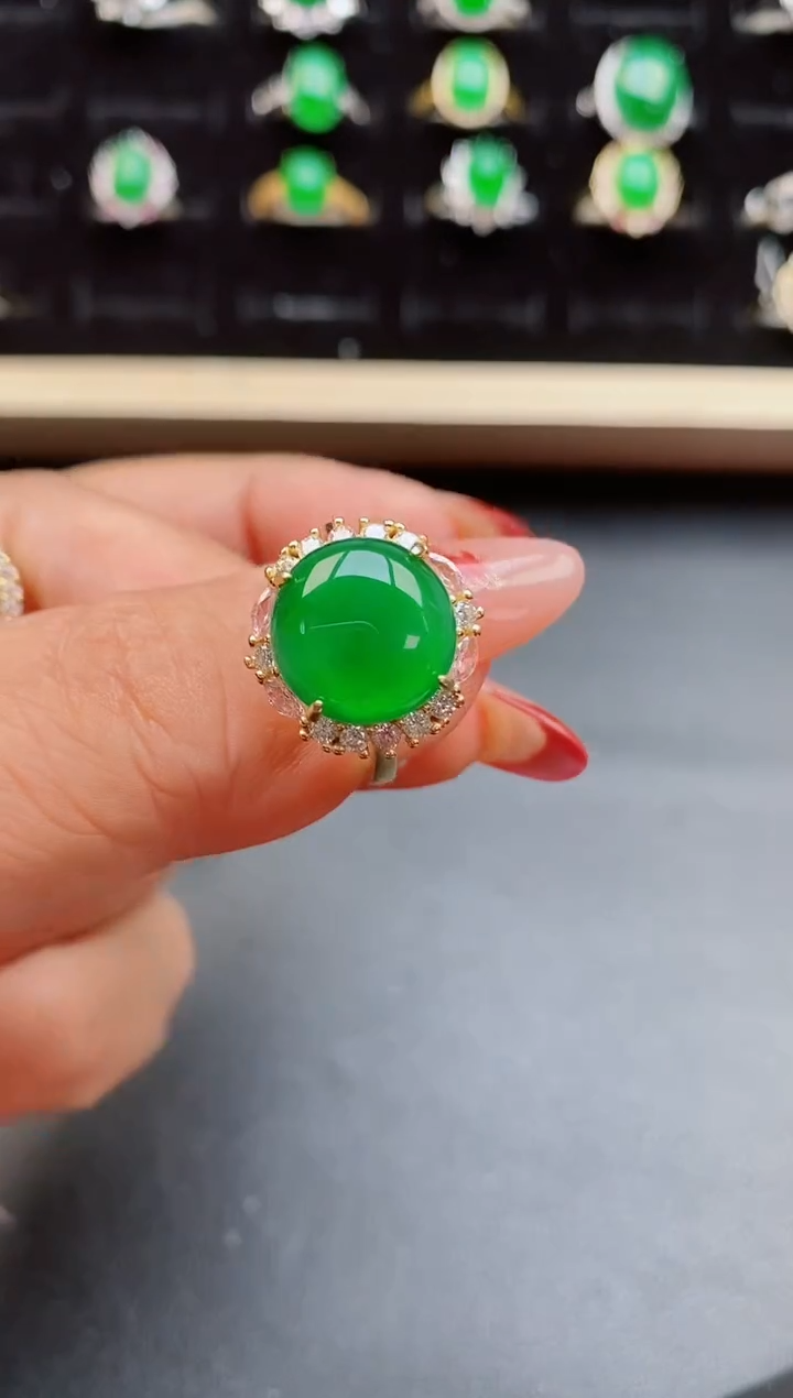 【闪购商品】翡翠戒指银S925镶嵌321231