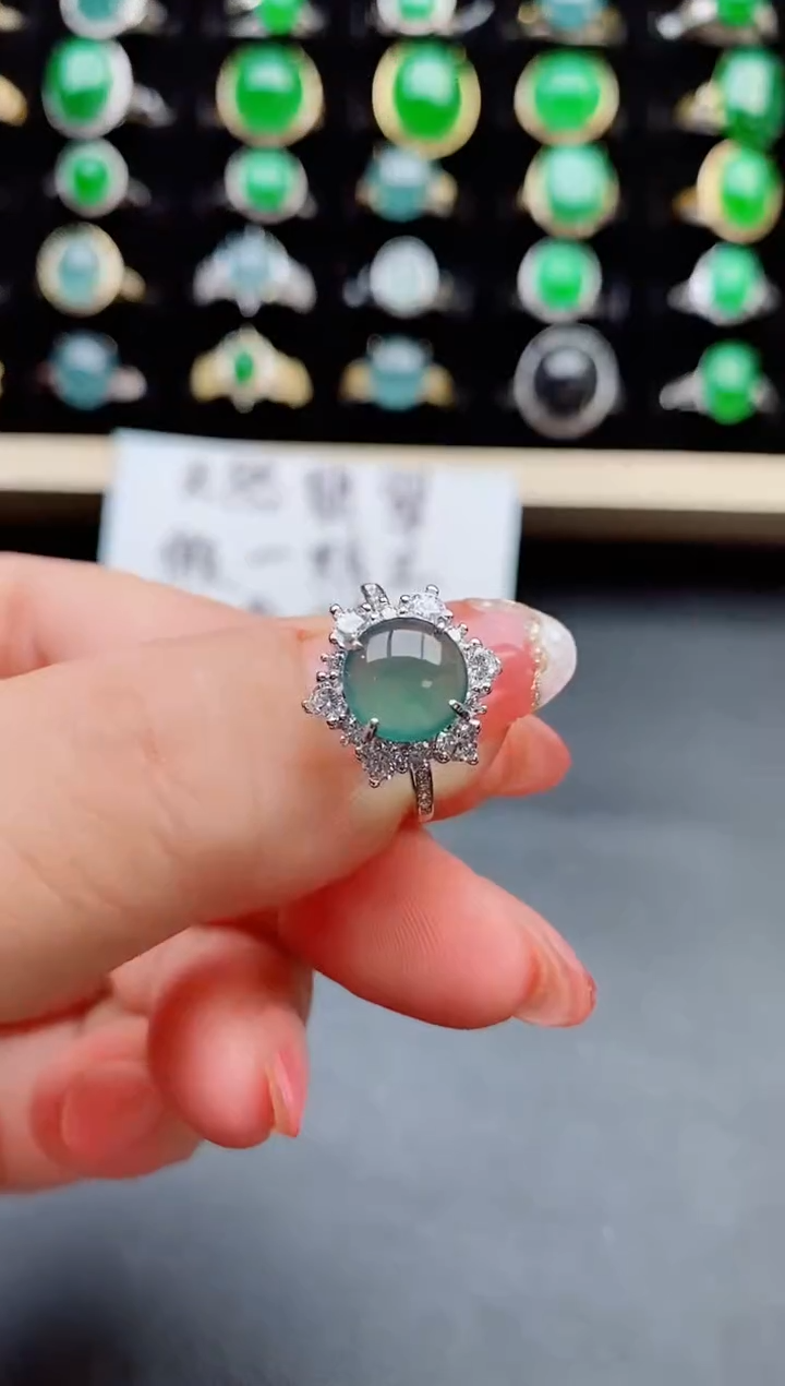 【闪购商品】翡翠戒指银S925镶嵌508580