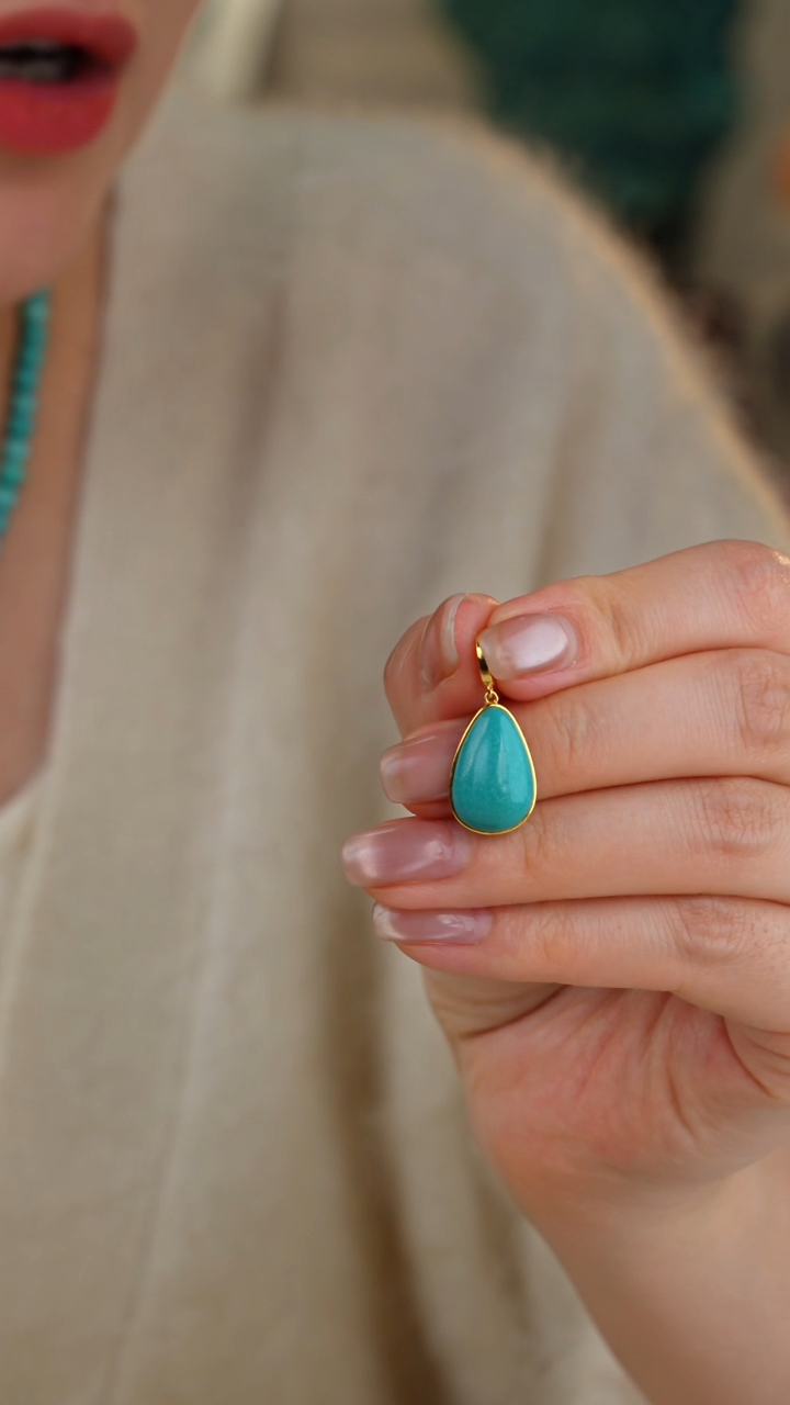 【闪购商品】绿松石吊坠(不含链)18K金镶嵌1