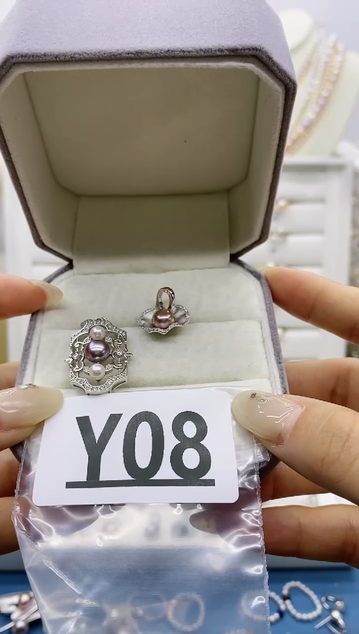 银S925镶嵌无淡水珍珠月**子拍三发二Y08