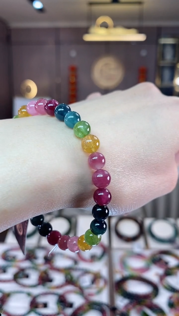 【闪购商品】碧玺单圈手串6mm+未镶嵌一物一证dan