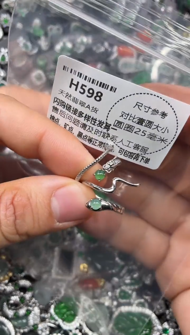 颈饰未镶嵌翡翠H598戒指