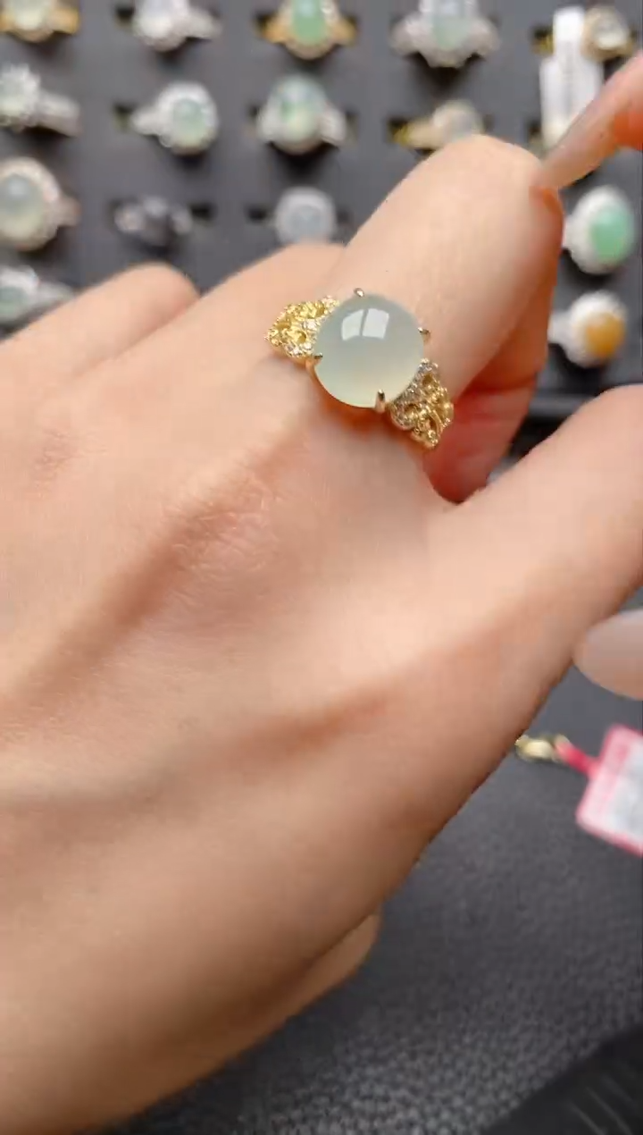【闪购商品】翡翠戒指银S925镶嵌1111111111  5