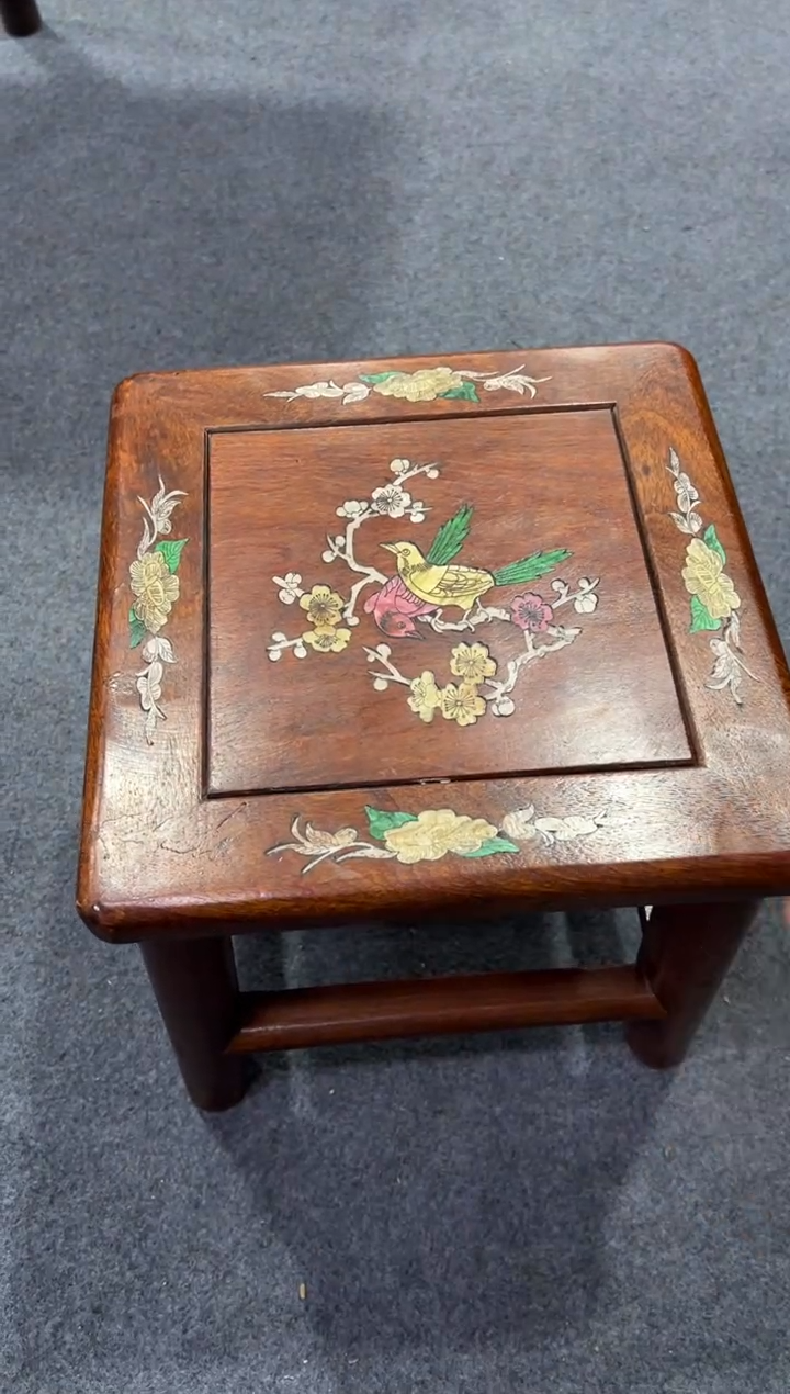木木 花梨木螺钿镶嵌富贵凳千斤凳喜鹊登梅