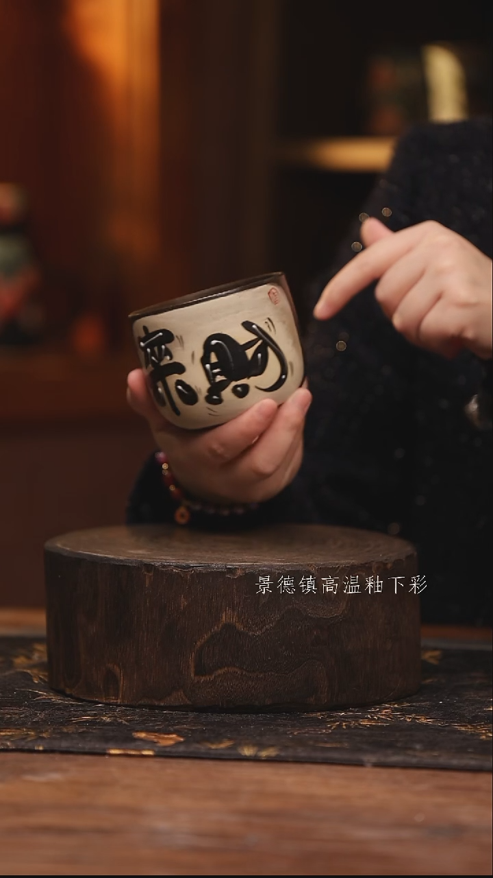 陶瓷景德镇高温釉下手绘陶瓷@L058@