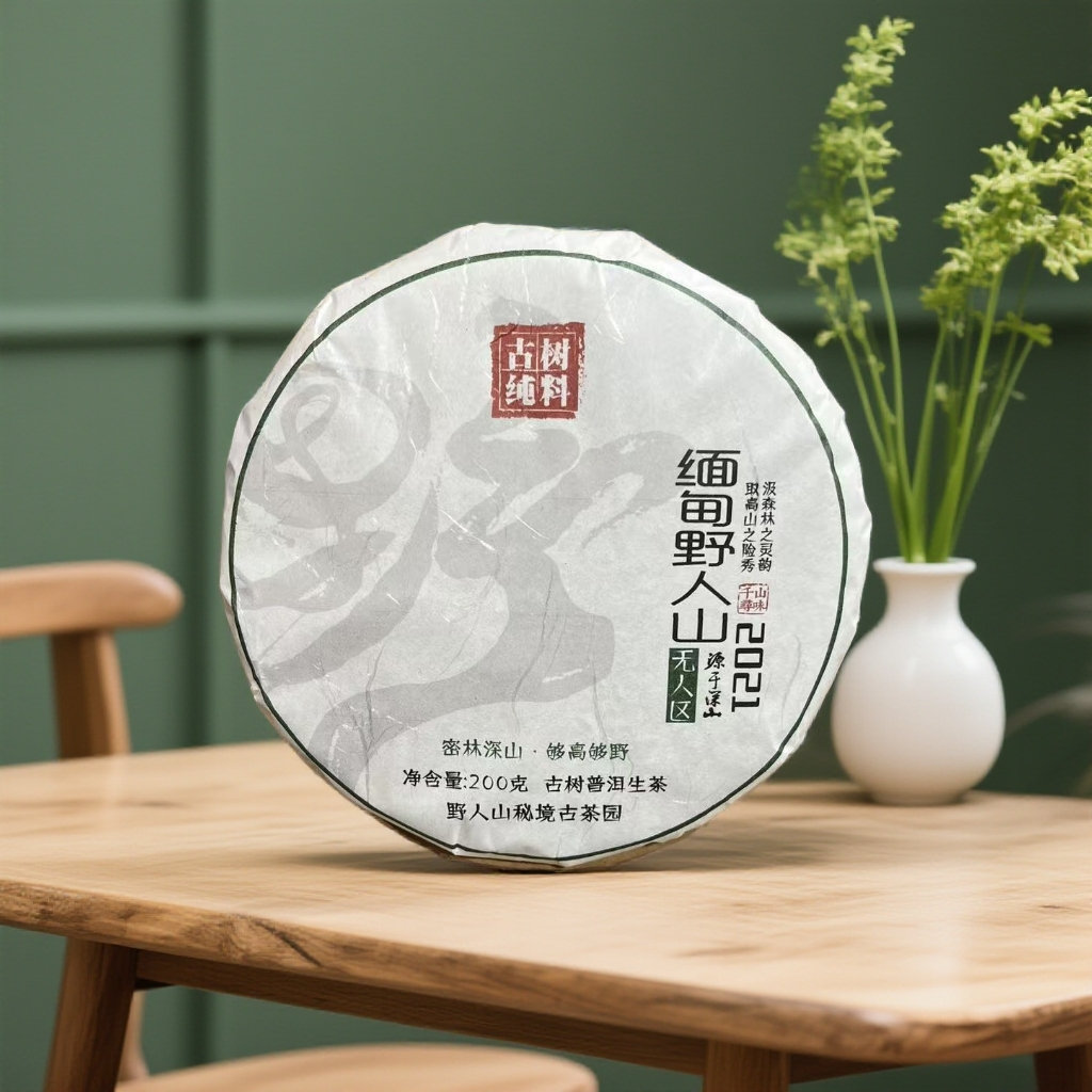 【以茶之铭】2021年缅甸野人山·秘境古茶园 古树纯料普洱生茶200克