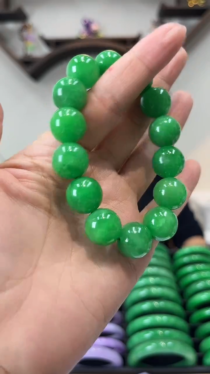 【闪购商品】砖雕闪29 正阳绿手链 