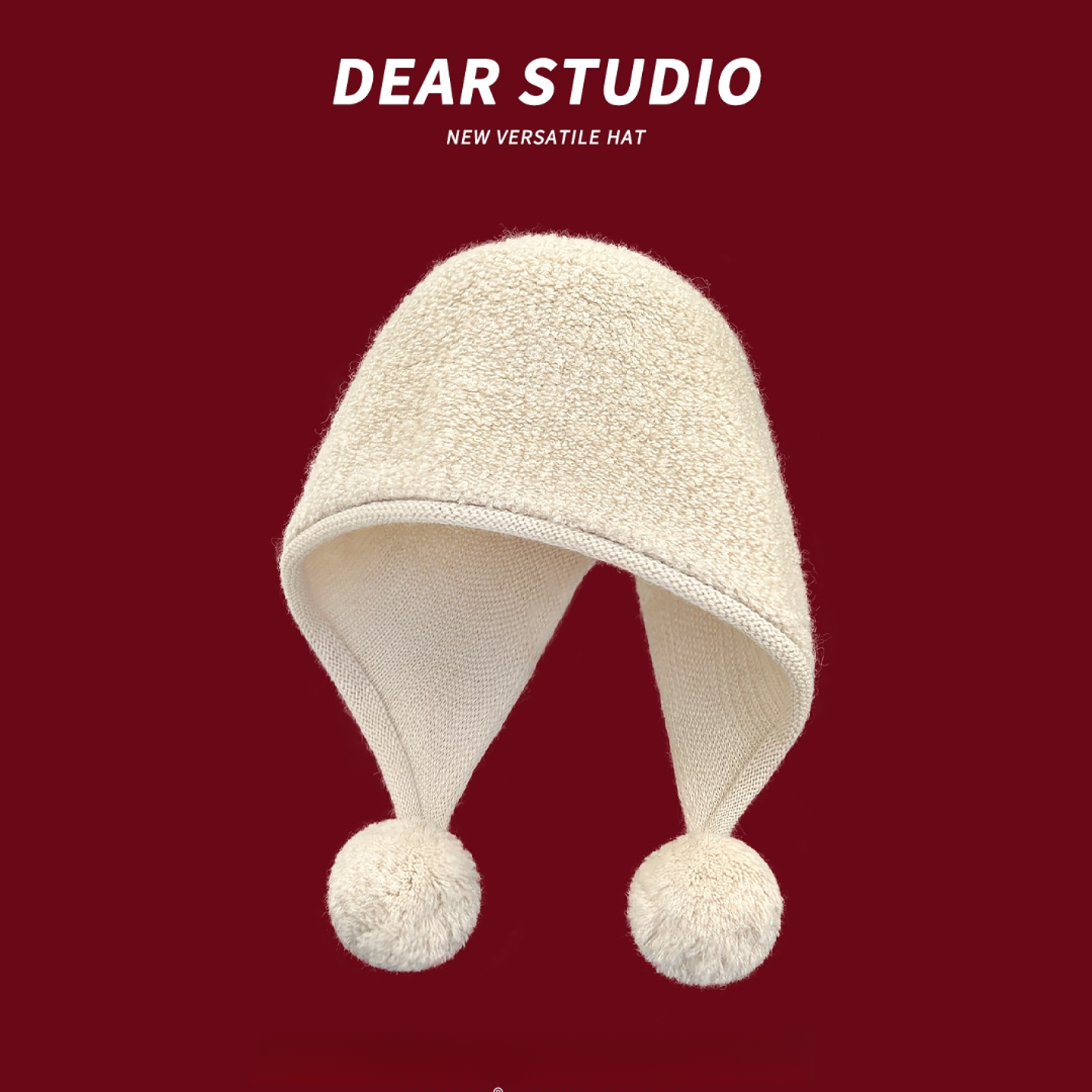 100%纯羊毛巴拉克拉法帽子女2025秋冬新款百搭加厚保暖毛球针织帽