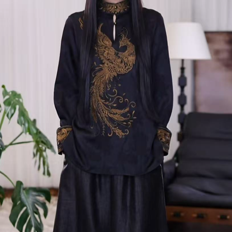 B『允恒』新中式休闲显瘦宽松时尚宽松款衬衫