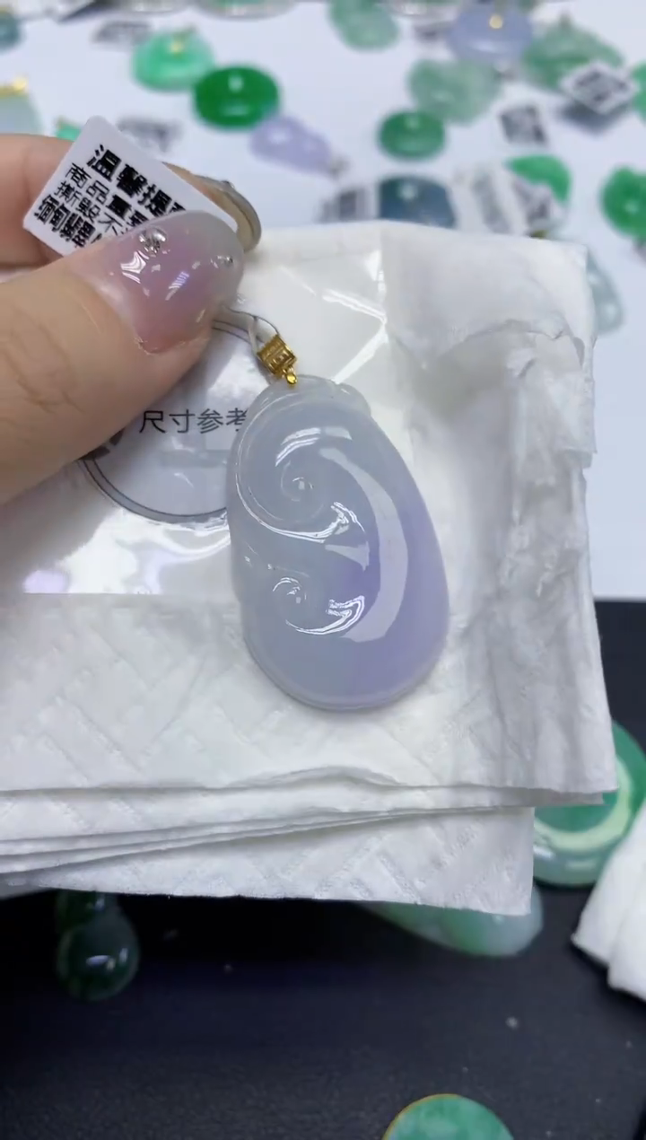 颈饰18K金镶嵌翡翠天然缅甸翡翠A货百元以上9元证书费自理