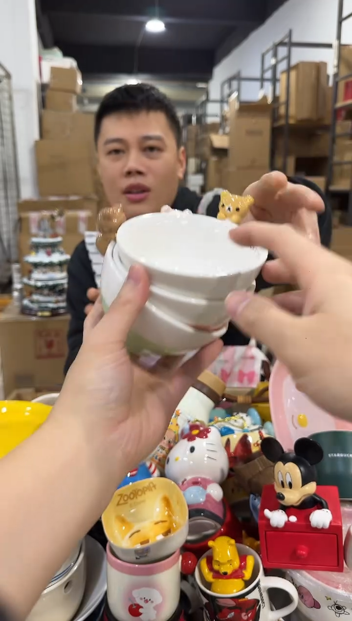 瓷片轻松熊公仔碗3件套 瑕疵不退换