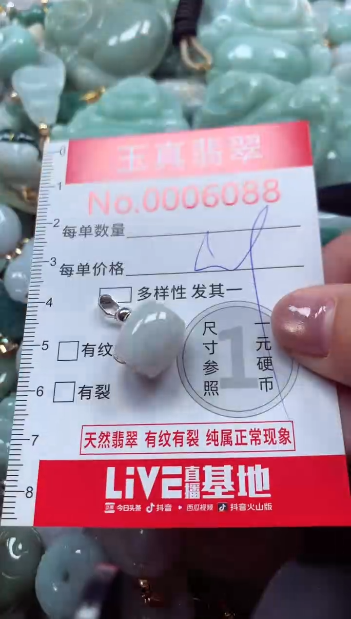 吊坠(不含链)未镶嵌翡翠6088